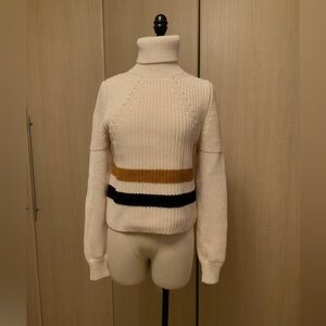 NWOT Women’s See by Chloe Cotton Turtleneck Crop Chunky Sweater Off White Small